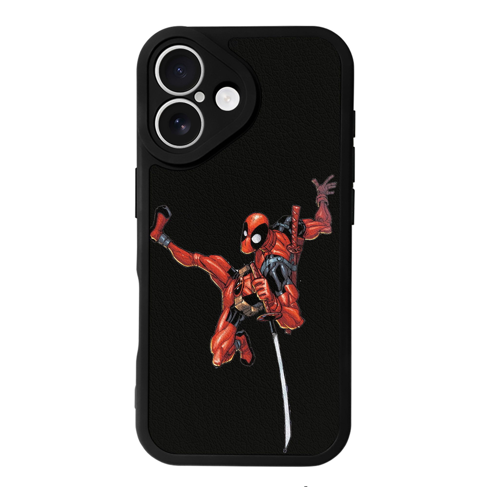 （画像用） Deadpool デッドプール 【iPhone 16シリーズ対応】シリコンスマホケース（レザー調） 材質：シリコン
